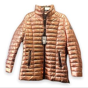 Pink chrome bubble winter coat